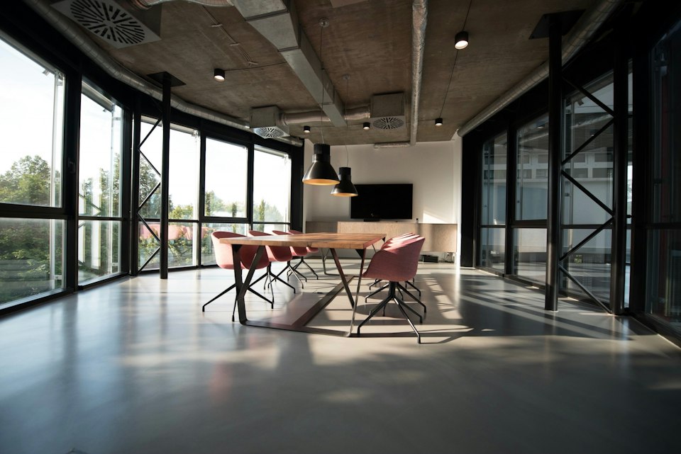 Contemporary office interior; illustrative photography